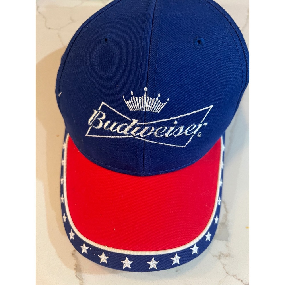Budweiser Dale Earnhardt Jr 8 NASCAR Hat Winners Circle Blue Red Racing Cap